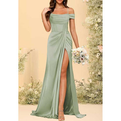 Long Bridesmaid Dresses For Wedding Spaghetti Strap Mermaid Prom Dress