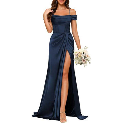 Long Bridesmaid Dresses For Wedding Spaghetti Strap Mermaid Prom Dress