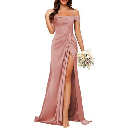 Long Bridesmaid Dresses For Wedding Spaghetti Strap Mermaid Prom Dress