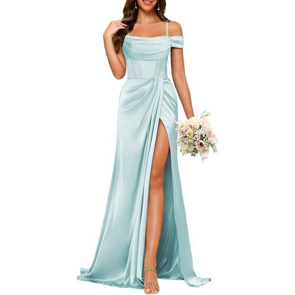 Long Bridesmaid Dresses For Wedding Spaghetti Strap Mermaid Prom Dress