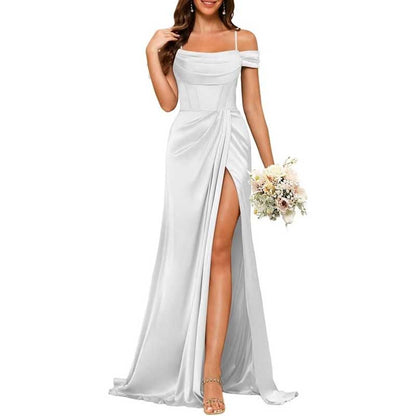 Long Bridesmaid Dresses For Wedding Spaghetti Strap Mermaid Prom Dress