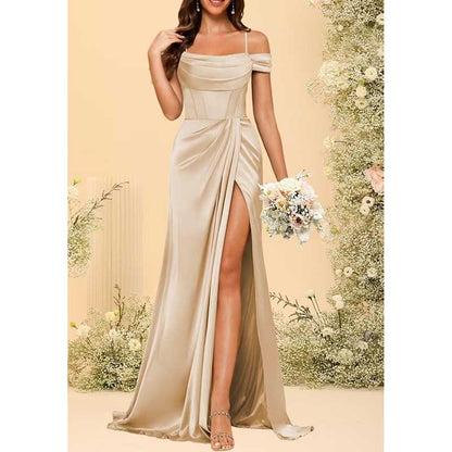 Long Bridesmaid Dresses For Wedding Spaghetti Strap Mermaid Prom Dress