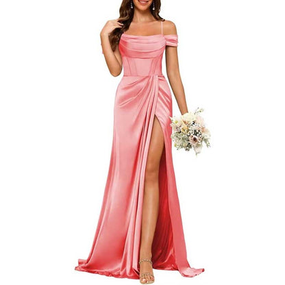 Long Bridesmaid Dresses For Wedding Spaghetti Strap Mermaid Prom Dress