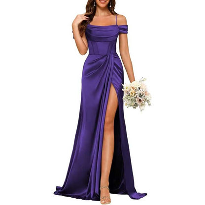 Long Bridesmaid Dresses For Wedding Spaghetti Strap Mermaid Prom Dress