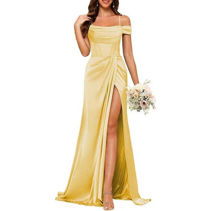 Long Bridesmaid Dresses For Wedding Spaghetti Strap Mermaid Prom Dress