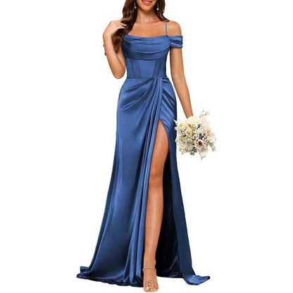 Long Bridesmaid Dresses For Wedding Spaghetti Strap Mermaid Prom Dress