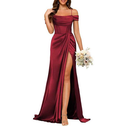 Long Bridesmaid Dresses For Wedding Spaghetti Strap Mermaid Prom Dress