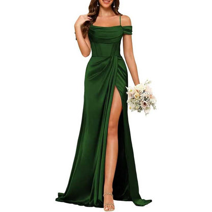 Long Bridesmaid Dresses For Wedding Spaghetti Strap Mermaid Prom Dress