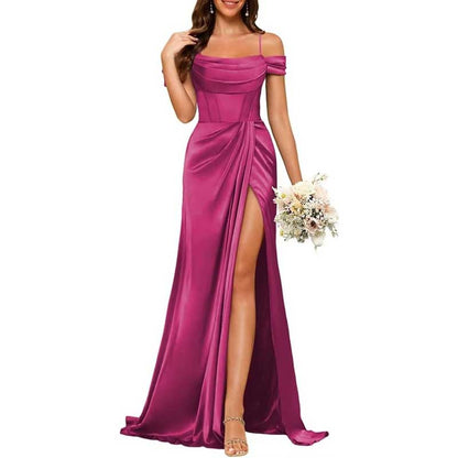 Long Bridesmaid Dresses For Wedding Spaghetti Strap Mermaid Prom Dress