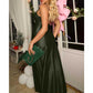 One Shoulder Satin High Split Maxi Dress Wedding Guest Dress