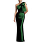 One Shoulder Satin Long Prom Dress Bow Mermaid Bridesmaid Dresses Floor Evening Party Gowns