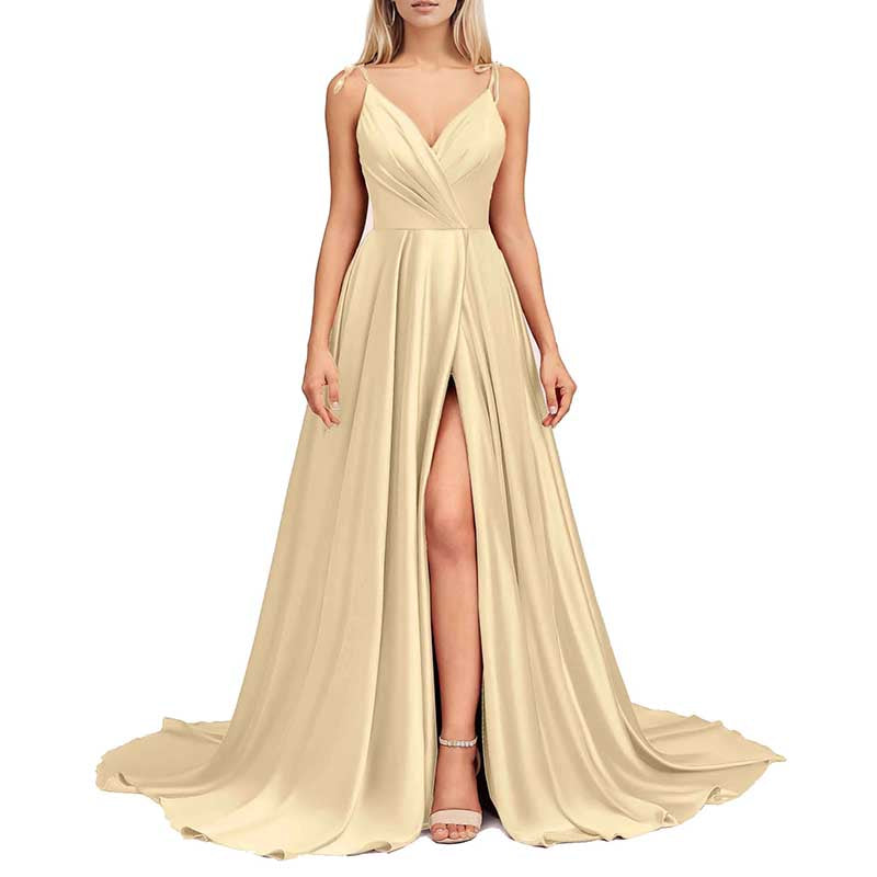 Sleeveless Split Bridesmaid Dresses Cocktail Prom Dress Long Wedding Guest Dresses