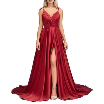 Sleeveless Split Bridesmaid Dresses Cocktail Prom Dress Long Wedding Guest Dresses