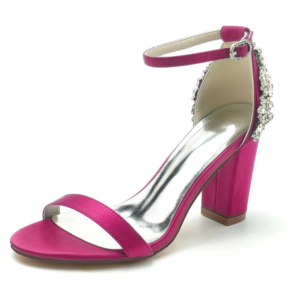Pink S&DCo. wedding sandals for brides with ankle strap and elegant embellishments