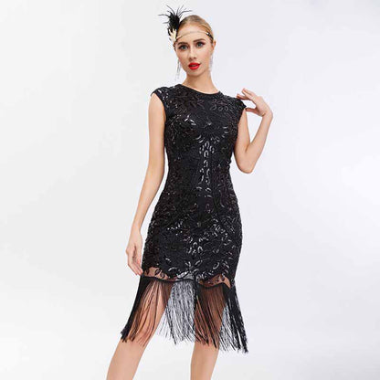 1920s Flapper Dress Fringe Sequin Dress Event Dress