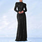 Stand Collar Long Sleeve Sequin Prom Dress Wedding Cocktail Dress