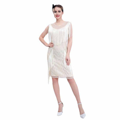 1920s Flapper Dress Fringe Sequin Event Dress