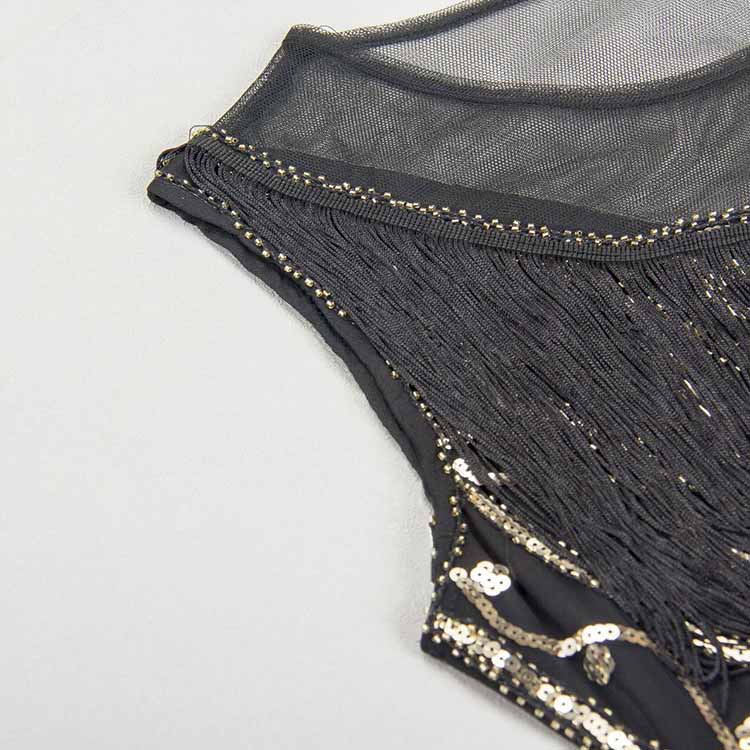 1920s Flapper Dress Fringe Sequin Event Dress