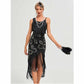 Women's Flapper Dress Asymmetrical Sequins Fringed 1920s Dress