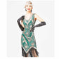 Women's 1920s Flapper Dress V Neck Slip Dress Roaring 20s Great Gatsby Dress