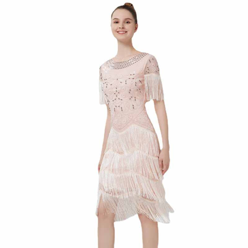 Sparkly Event Dress Sequins Fringed 1920s Dress