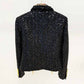 Women Sequin Tassel Chain Blazer Black Jacket