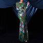 Floral Sequin Slim Fit Prom Dress Long Sleeve Maxi Dress