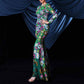 Floral Sequin Slim Fit Prom Dress Long Sleeve Maxi Dress