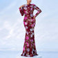 Floral Sequin Slim Fit Prom Dress Long Sleeve Maxi Dress