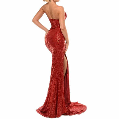 Sweetheart Sheath Evening Dress With Split Front