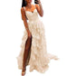 Off The Shoulder Tiered Tulle Prom Dress Corset Long Split Mermaid Evening Formal Gowns