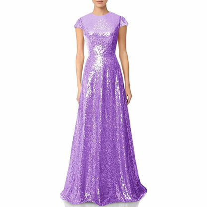 Womens Prom Dress Halter Sequin Long Bridesmaid Dress Cowlback Formal Evening Gown