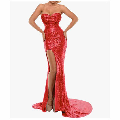Sweetheart Sheath Evening Dress With Split Front