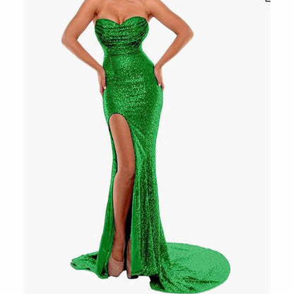 Sweetheart Sheath Evening Dress With Split Front