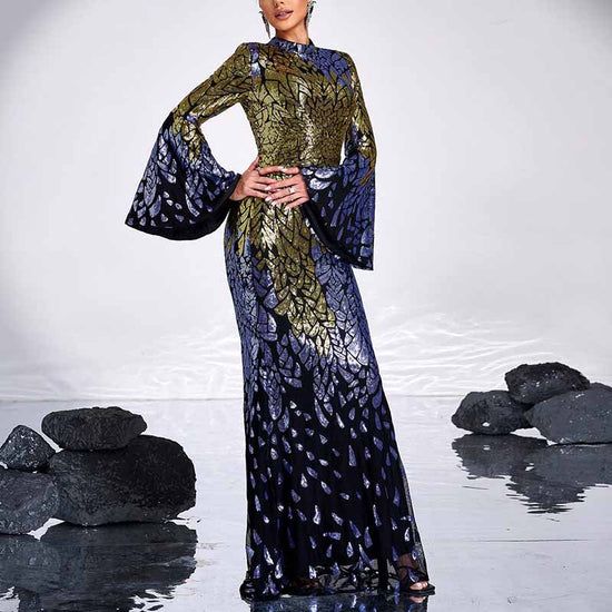 Sleeveless Maxi Crepe Mermaid Regular Evening Dress prl809