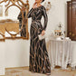 Long Sleeves Sequin Black Formal Derss Prom Gowns