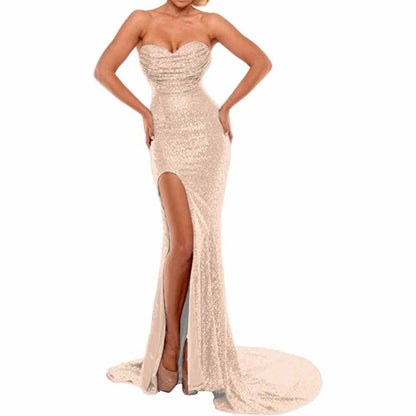 Sweetheart Sheath Evening Dress With Split Front