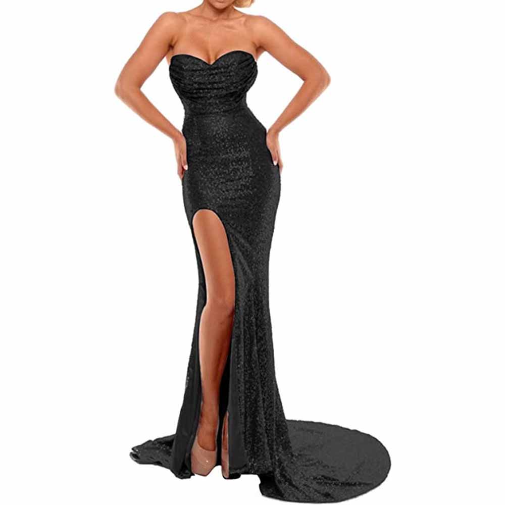 Sweetheart Sheath Evening Dress With Split Front