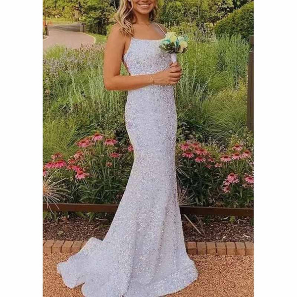 Glamorous Appliques Mermaid Evening Dress with Spaghetti-Straps main image 1