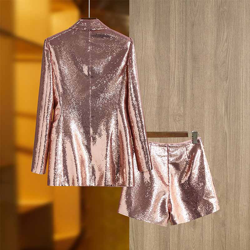 Sequin blazer with matching Shorts Suit SD Dresscode & Fashiontrends Sequin blazer with matching Shorts Suit SD Dresscode & Fashiontrends