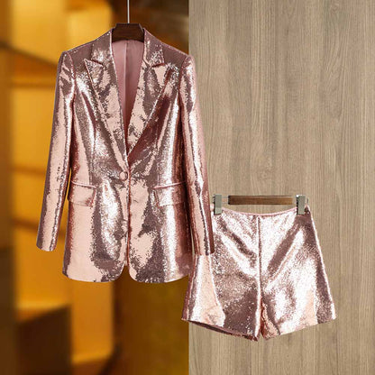Sequin blazer with matching Shorts Suit