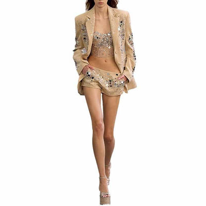 Women's Suit Diamond High Fashion Blazer + Short Suit