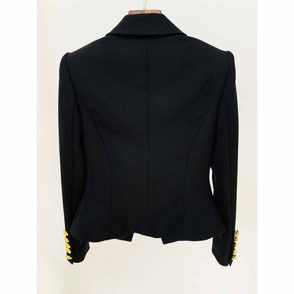 Women's Deep V Neck Fitted Style One Button Blazer Jacket Black Pink White