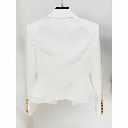 Women's Deep V Neck Fitted Style One Button Blazer Jacket Black Pink White