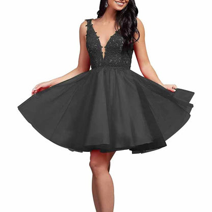 Ladies Embroidered-Bodice Short Homecoming Dress A-Line Prom Dresses Short Dance Party Dress