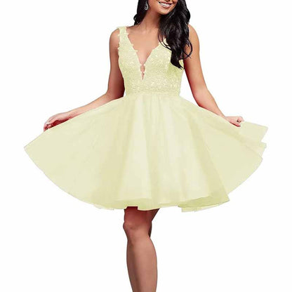 Ladies Embroidered-Bodice Short Homecoming Dress A-Line Prom Dresses Short Dance Party Dress