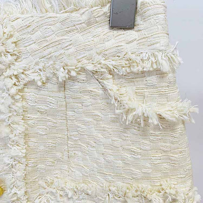 Ivory Tweed Crop Top Jacket + Mini Skirt Suit