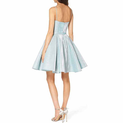 Womens Spaghetti Straps A-Line Mini Homecoming Dress Cocktail Dress