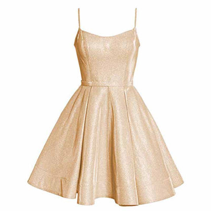 Womens Spaghetti Straps A-Line Mini Homecoming Dress Cocktail Dress