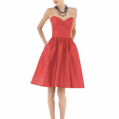 A-line Off-The-Shoulder Short/Mini Satin Prom Dresses With Pocket